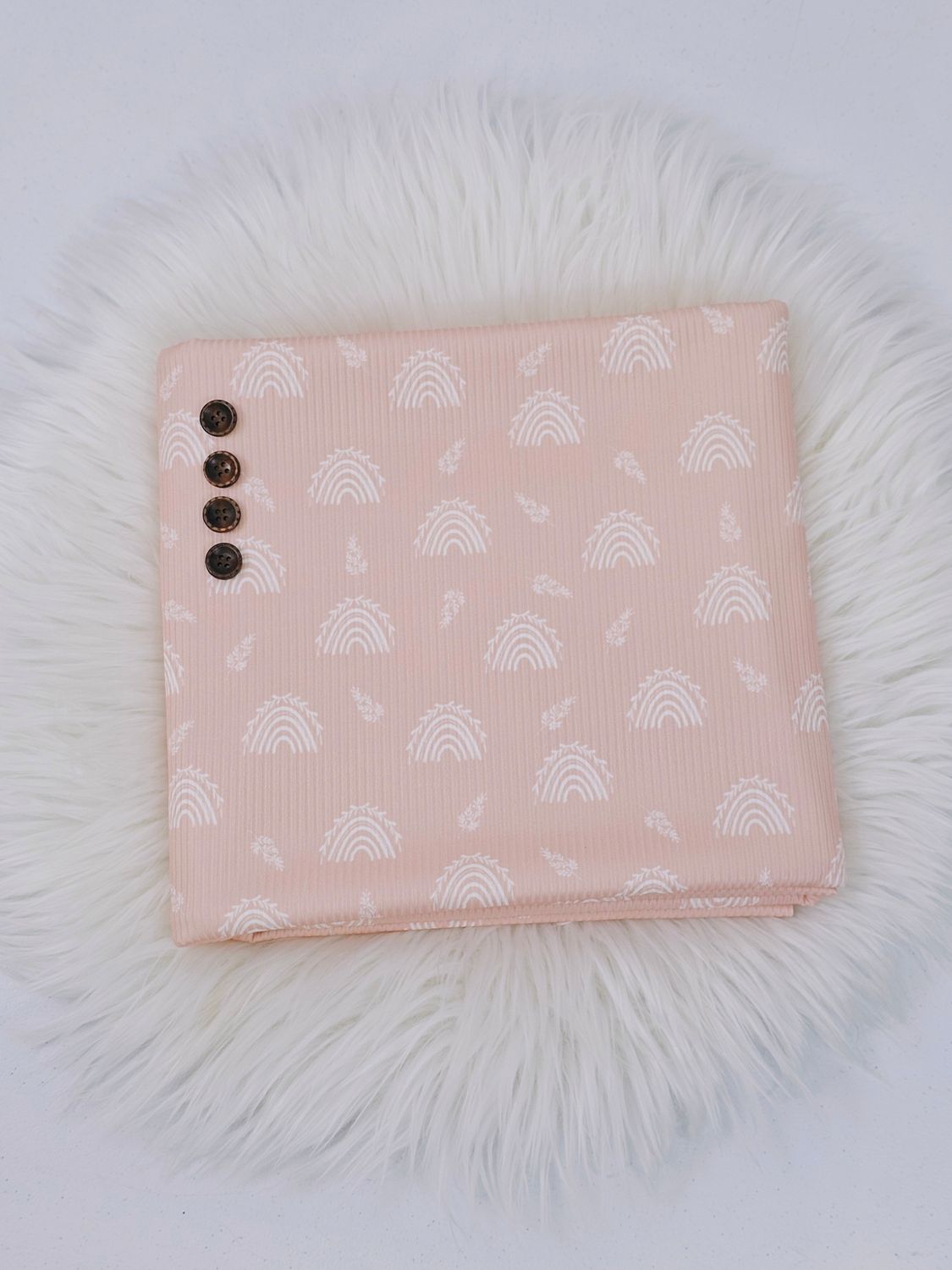 * Unique Design * Mini Poly Ribbed Knit Arching Willow Blush