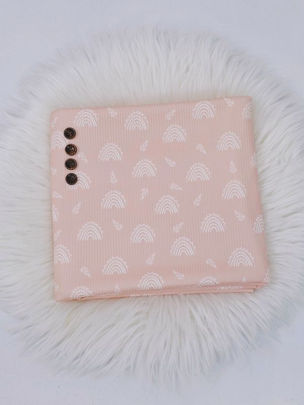 * Unique Design * Mini Poly Ribbed Knit Arching Willow Blush