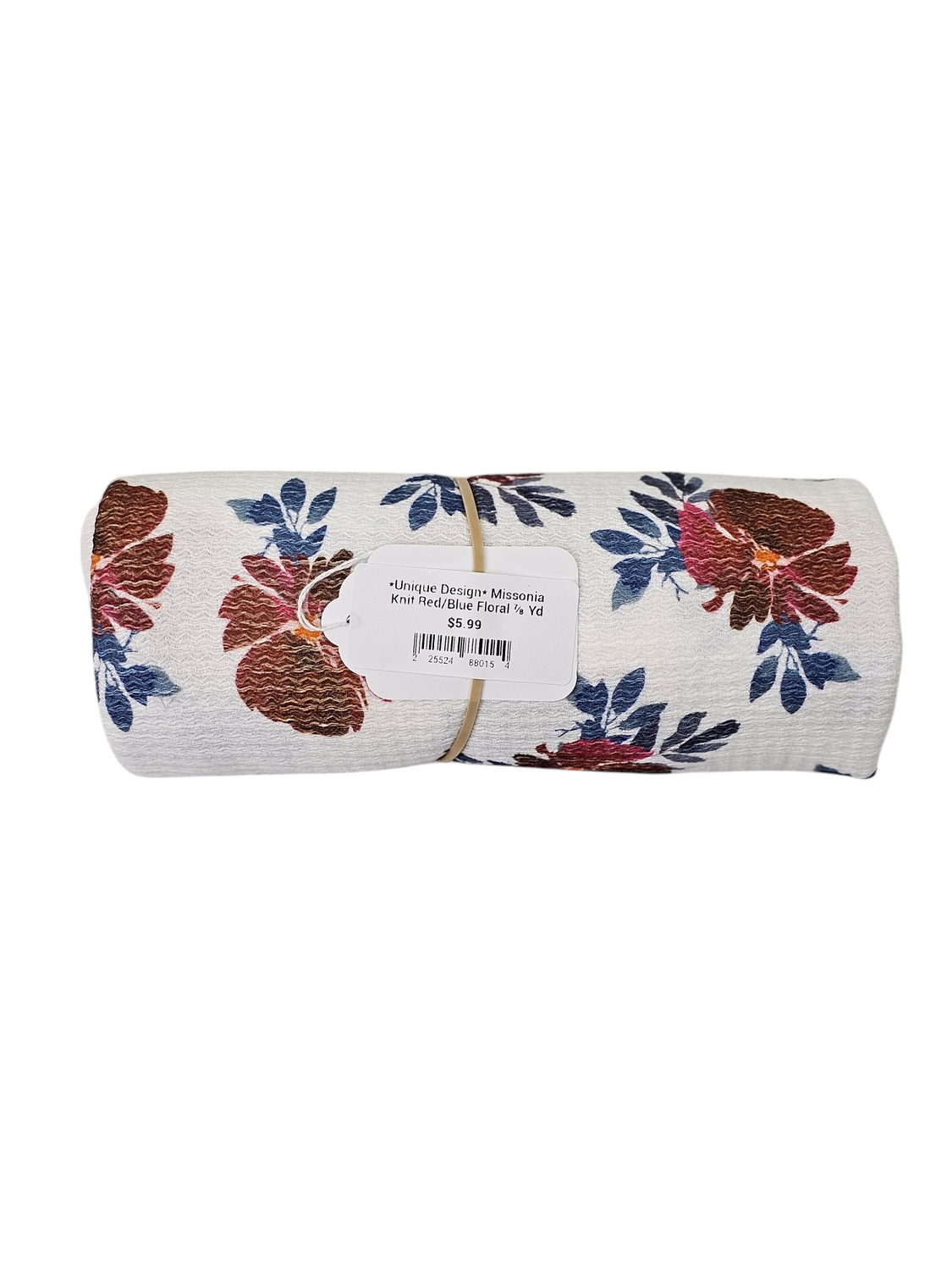 *Unique Design* Missonia Knit Red/Blue Floral ⅞ Yd