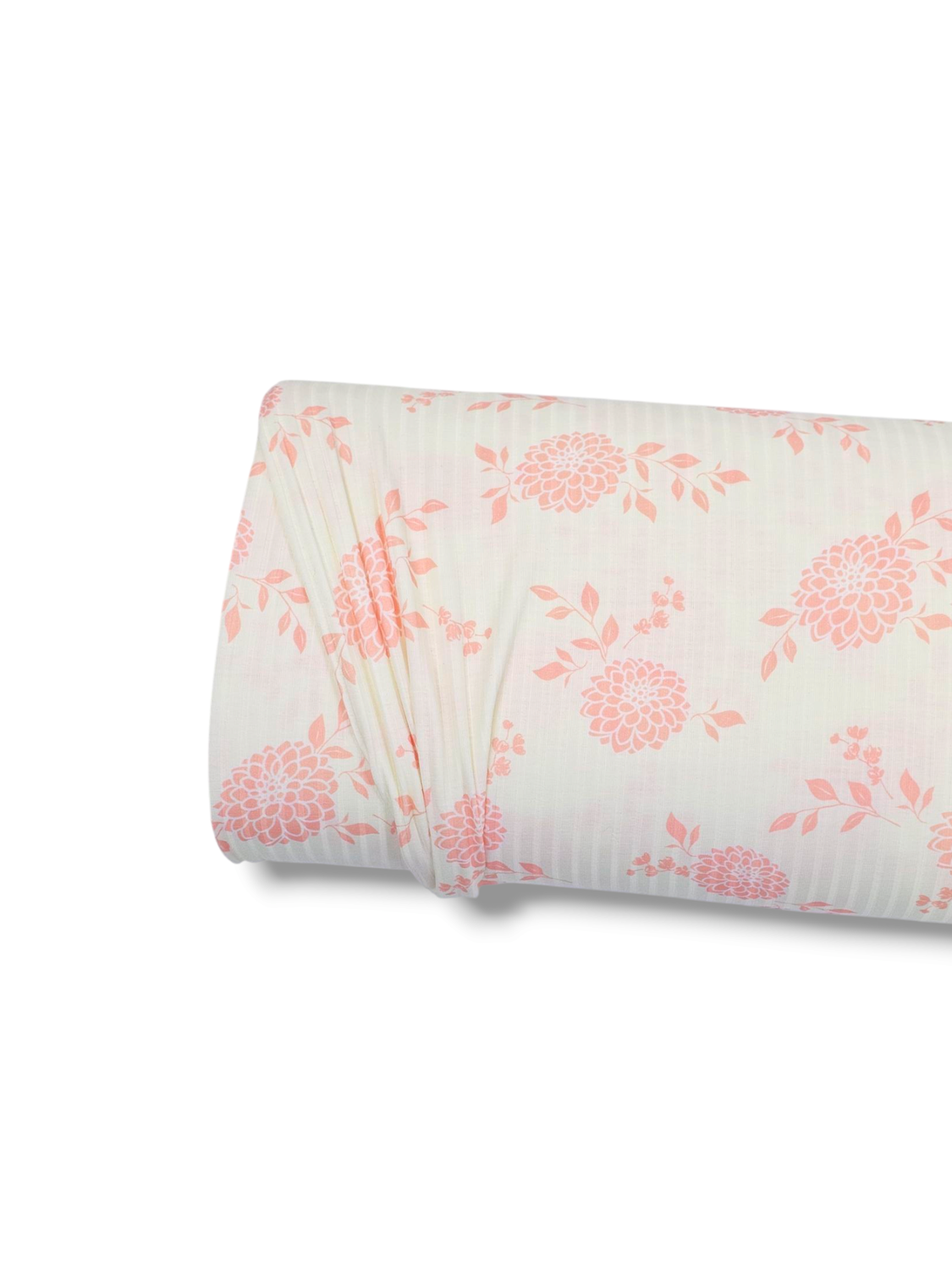 * Unique Design * Ribbed Knit Cotton Feel Floral Grace Pink