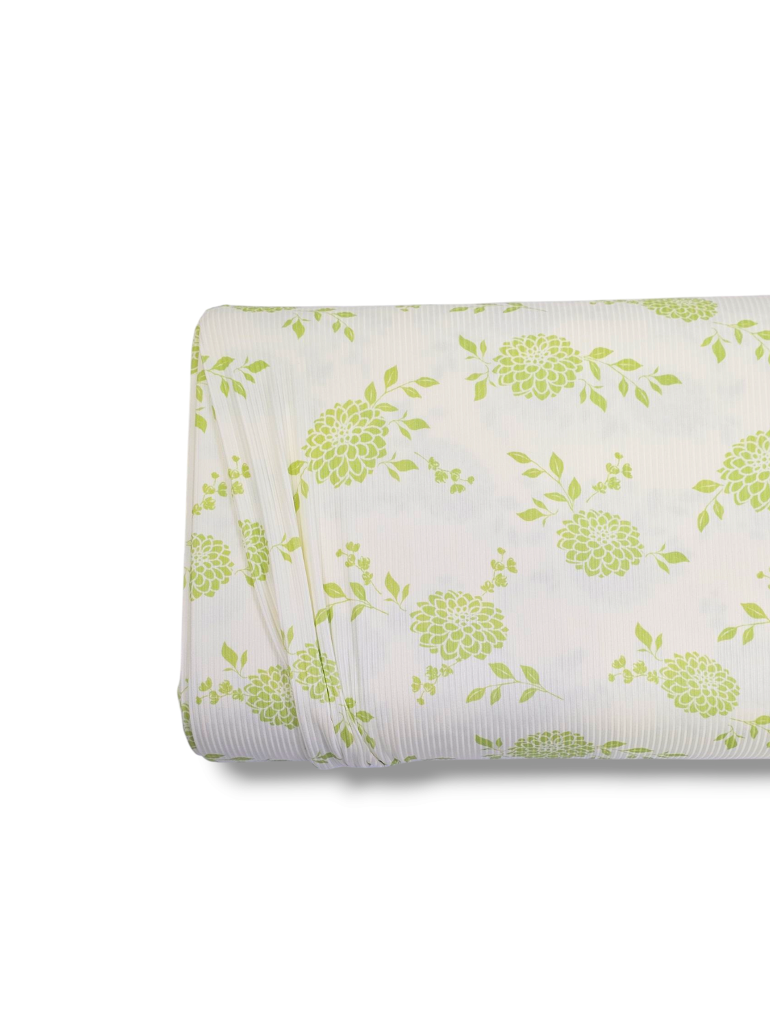 * Unique Design * Mini Poly Ribbed Knit Floral Grace Spring Green