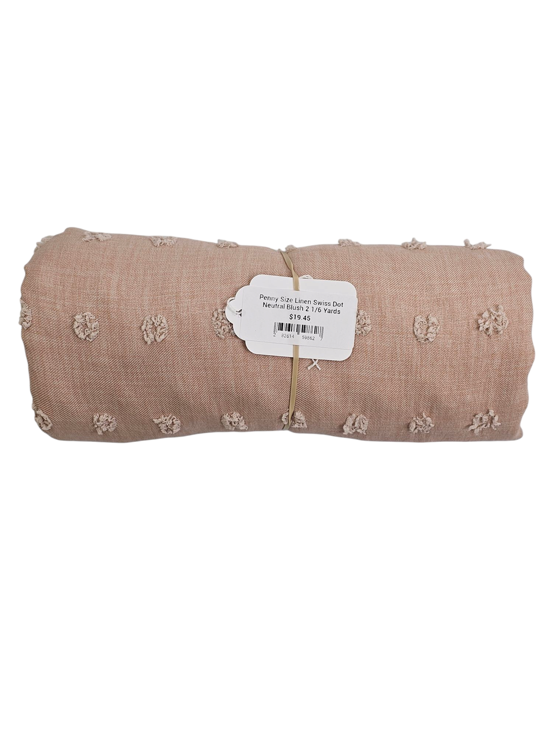 Penny Size Linen Swiss Dot Neutral Blush 2 1/6 Yards
