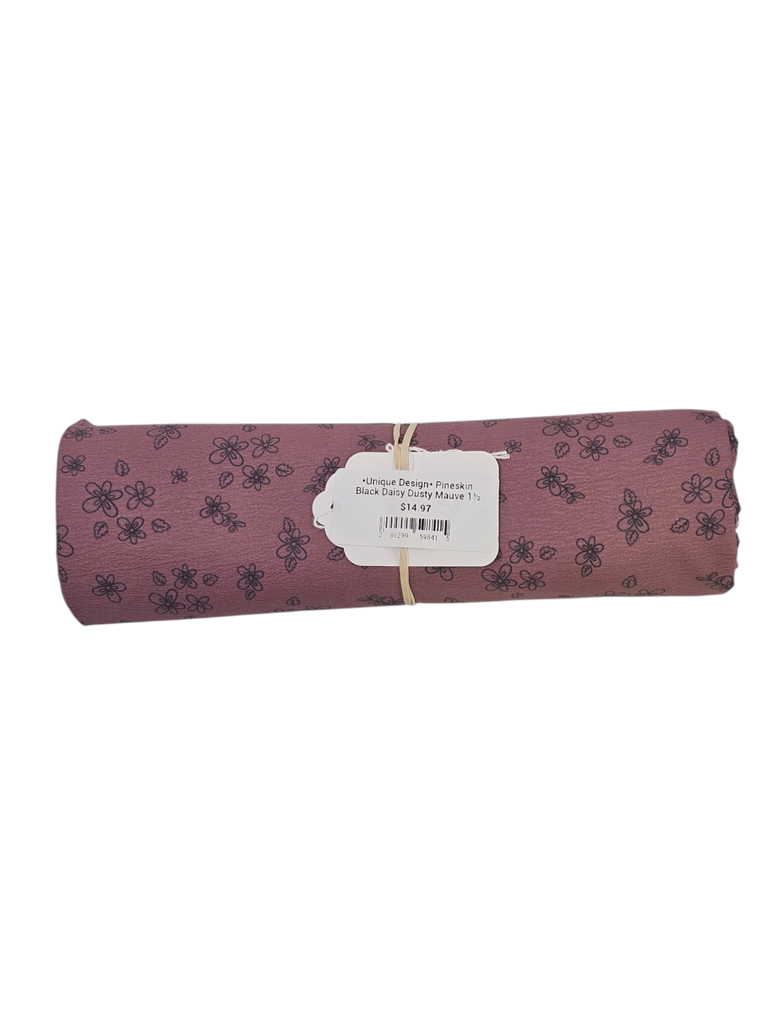 *Unique Design* Pineskin Black Daisy Dusty Mauve 1½ Yd