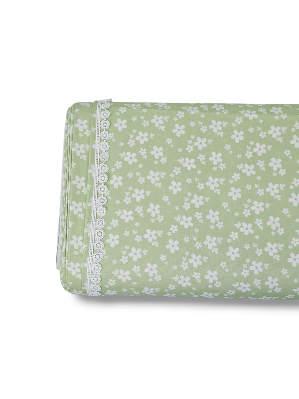 * Unique Design * Poly Slub Mini Floral Jade