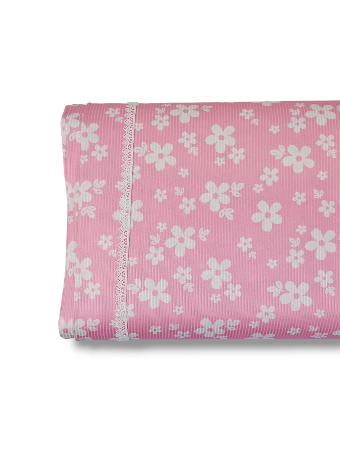 * Unique Design * Mini Poly Ribbed Knit Mini Floral Pink Lg