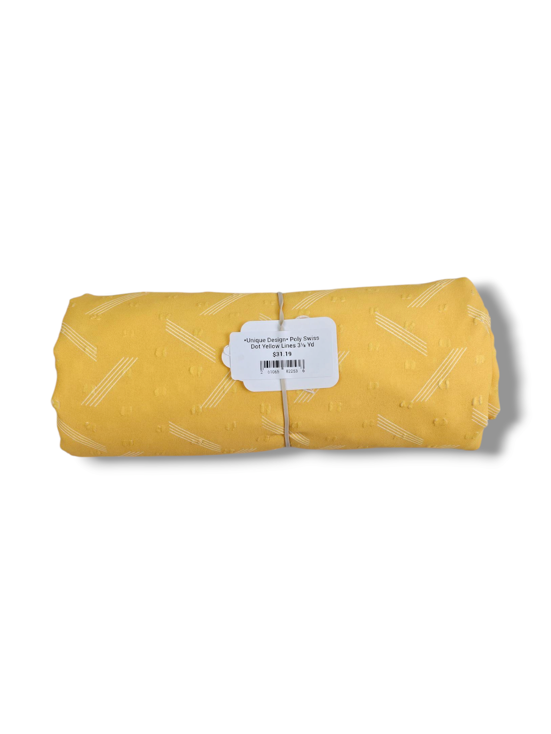 *Unique Design* Poly Swiss Dot Yellow Lines 3⅛ Yd