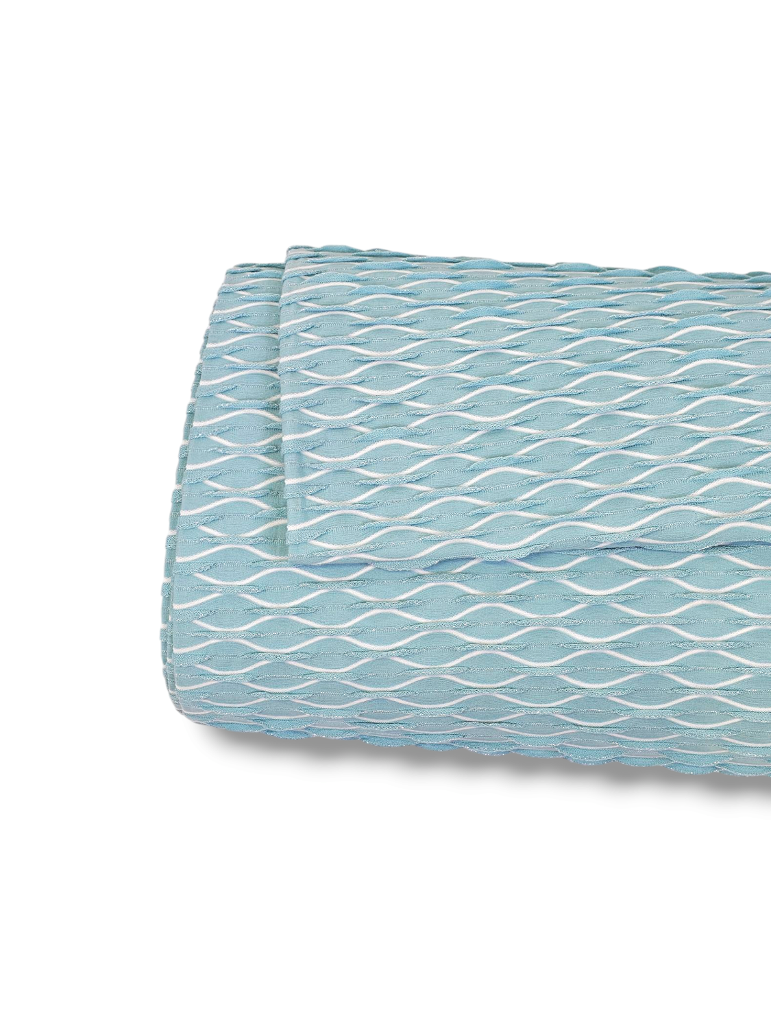 Jacquard Knit Wave Aqua Haze