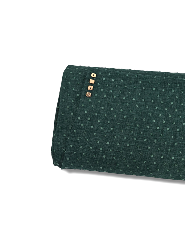 Linen Swiss Dot Pine Green