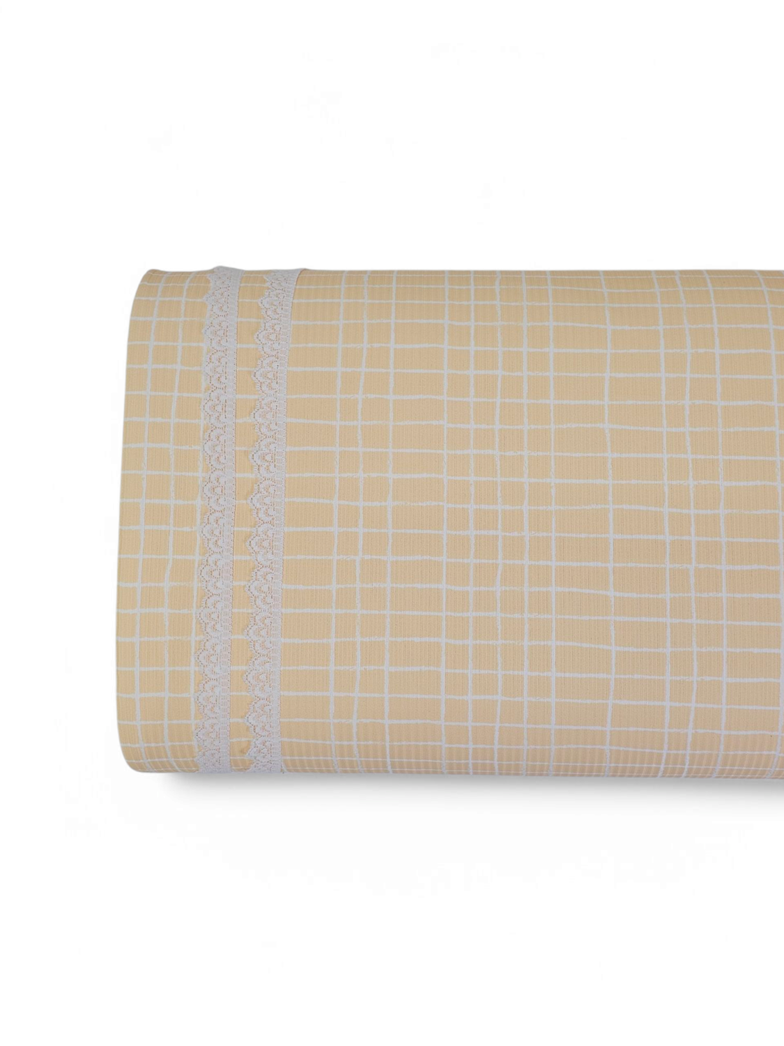 * Unique Design * Willow Ribbed Knit Petite Plaid Light Peach