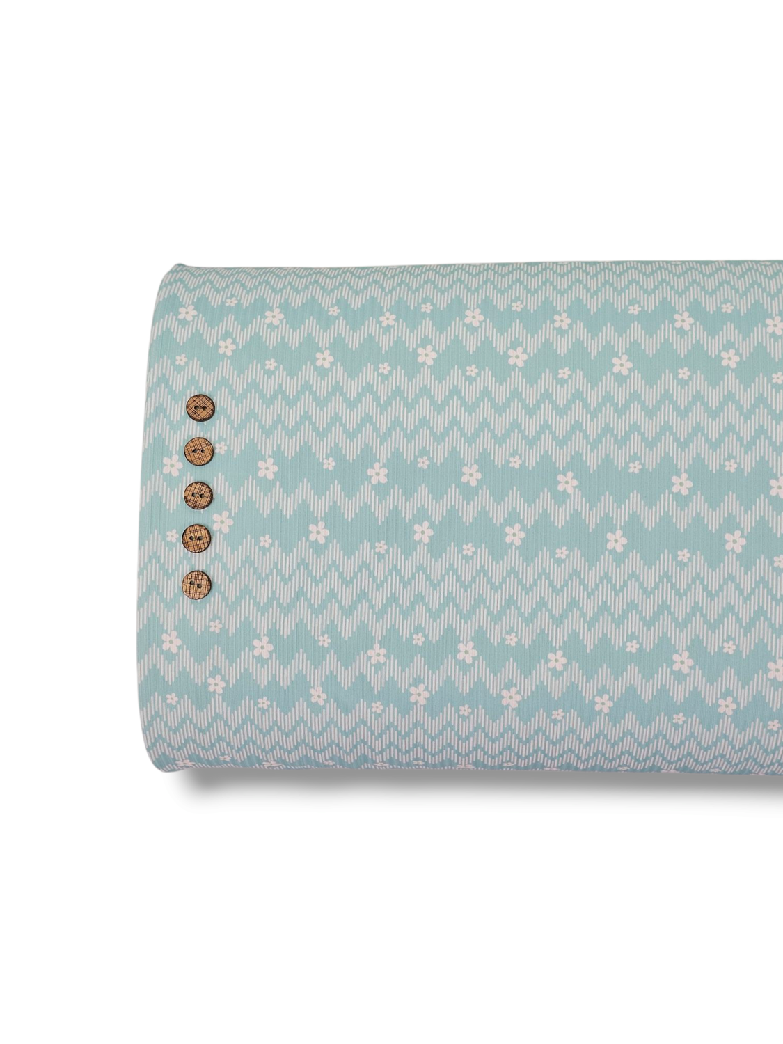 * Unique Design * Willow Ribbed Knit Chevron Blooms Sky Blue