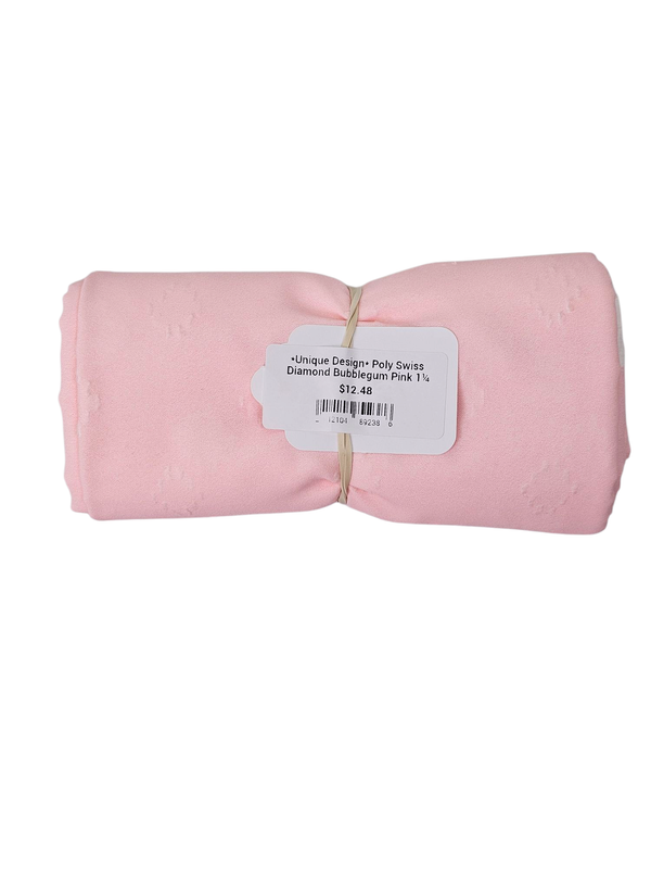 *Unique Design* Poly Swiss Diamond Bubblegum Pink 1¼ Yds