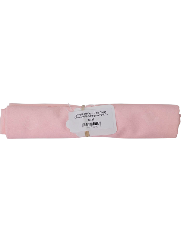 *Unique Design* Poly Swiss Diamond Bubblegum Pink ⅜ Yds