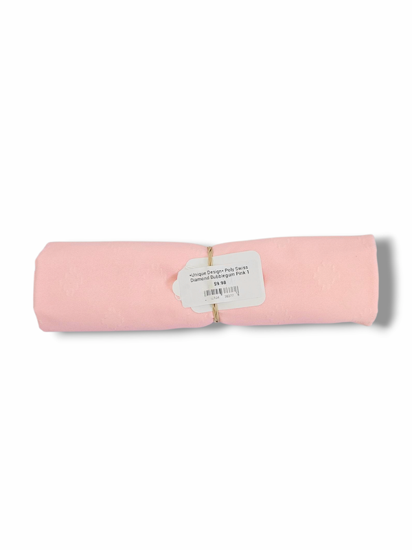 *Unique Design* Poly Swiss Diamond Bubblegum Pink 1 yard