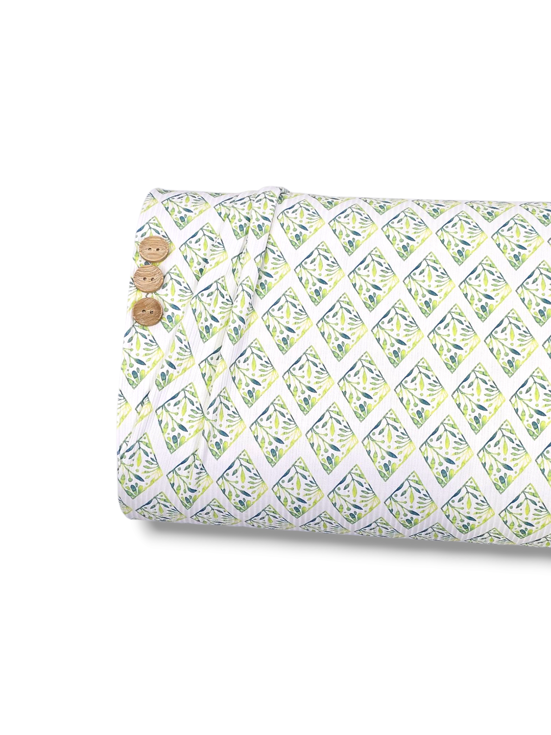 * Unique Design * Willow Ribbed Knit Green Leaf Diamond White