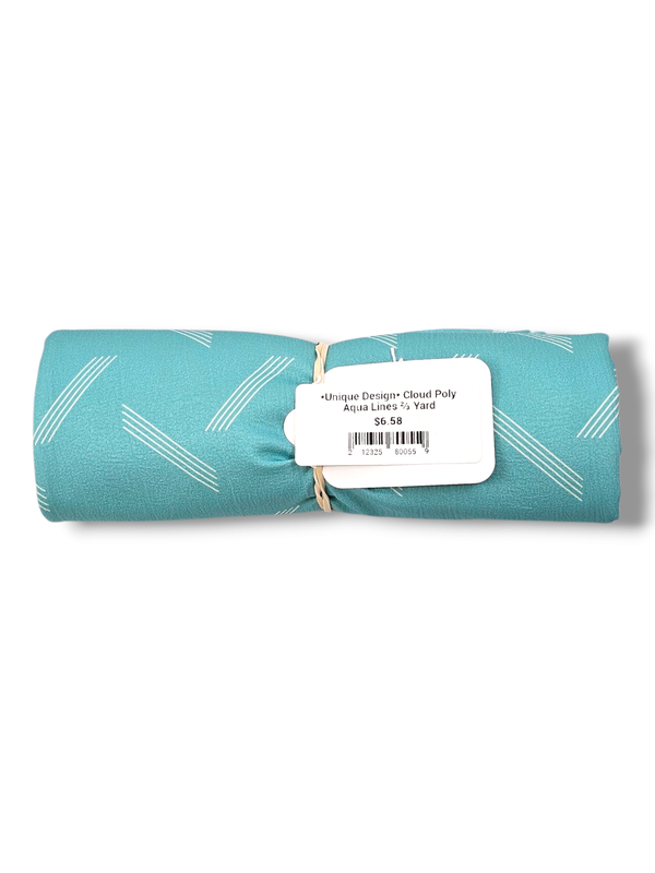 *Unique Design* Cloud Poly Aqua Lines ⅔ Yard