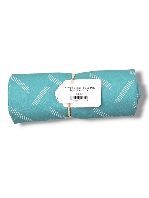 *Unique Design* Cloud Poly Aqua Lines ⅞ Yard