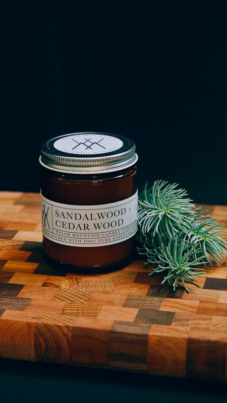 Sandalwood + Cedar Wood Coconut Wax Candle 8 oz.