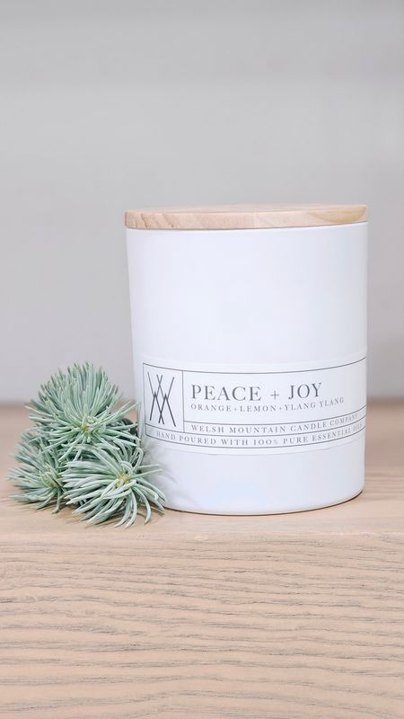 Peace + Joy Coconut Wax 16 oz. White Bamboo Lid