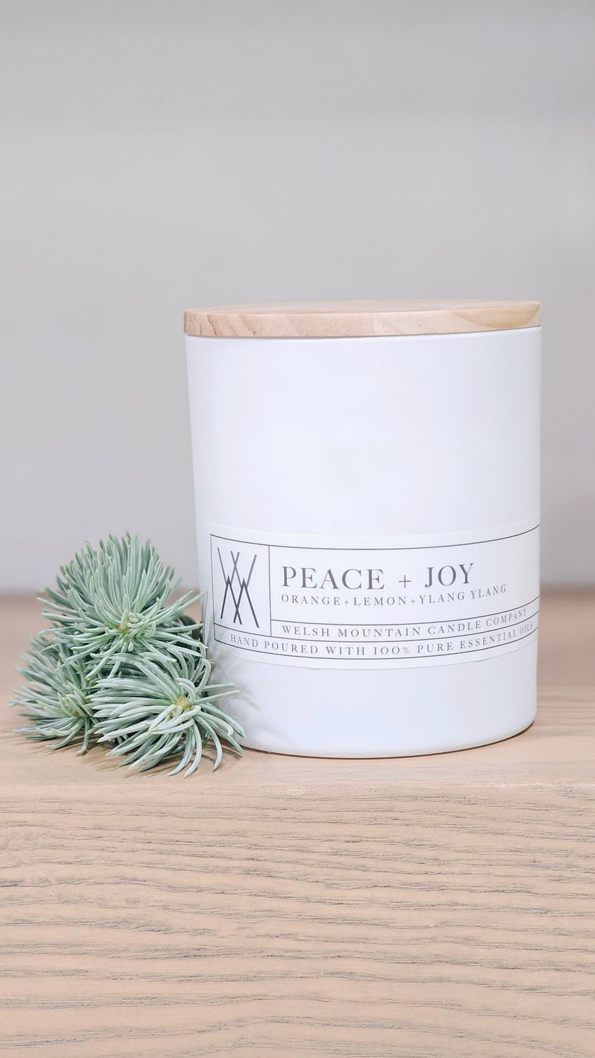 Peace + Joy Coconut Wax 16 oz. White Bamboo Lid