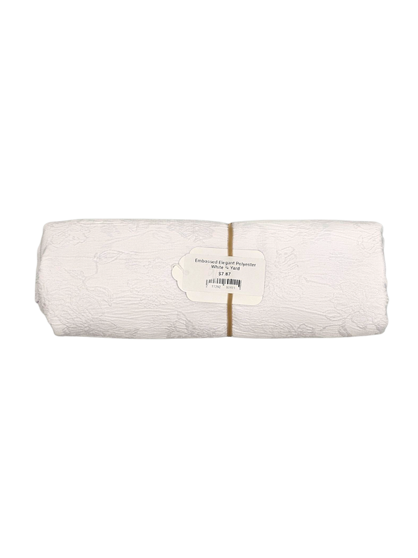 Embossed Elegant Polyester White ¾ Yard