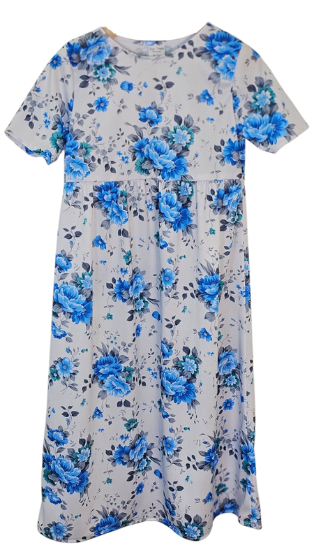 4-5 Yr Knit Dress Blue Rose