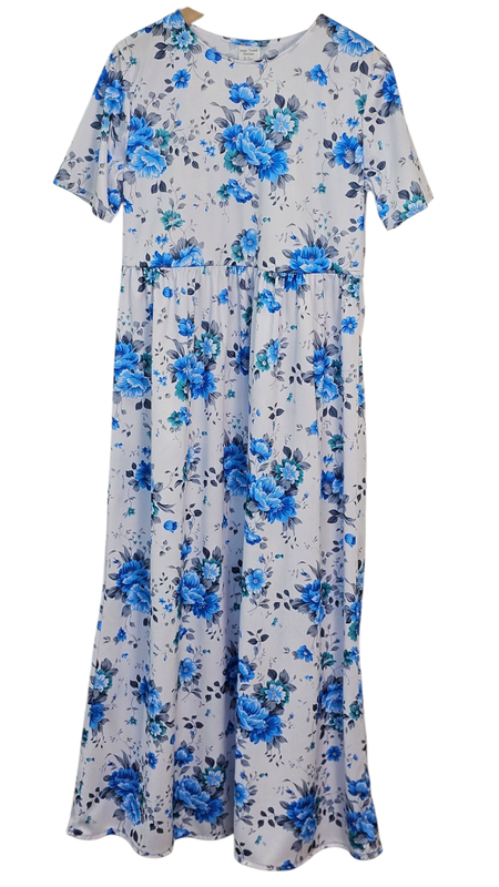 8-9 Yr Knit Dress Blue Rose
