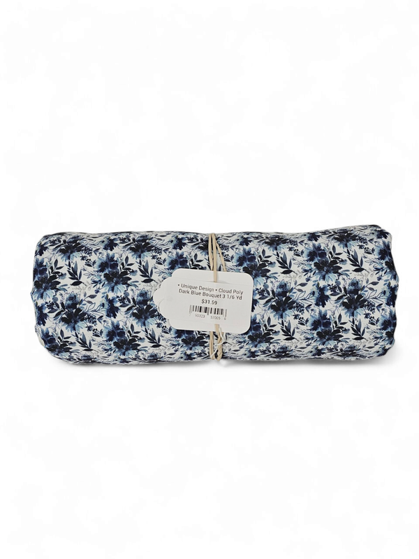 * Unique Design * Cloud Poly Dark Blue Bouquet 3 1/6 Yd