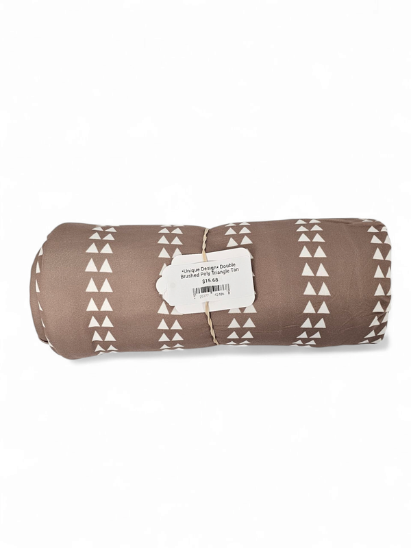 *Unique Design* Double Brushed Poly Triangle Tan 1⅝ Yd