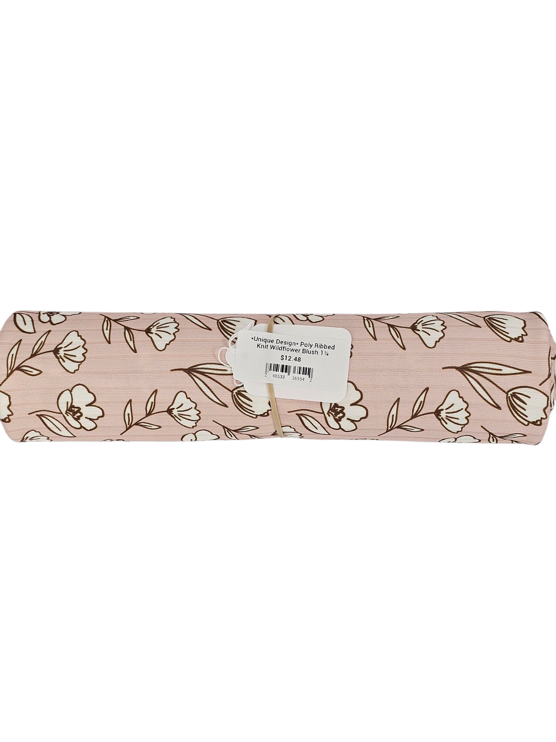 *Unique Design* Poly Ribbed Knit Wildflower Blush 1¼ yards