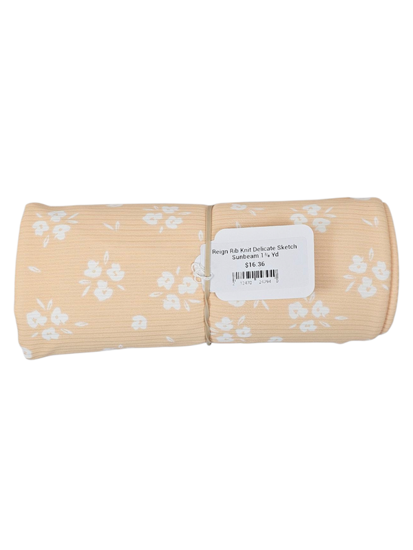 Reign Rib Knit Delicate Sketch Sunbeam 1⅜ Yd