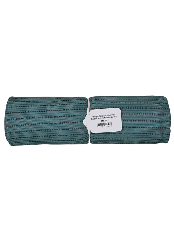 *Unique Design* Mini Poly Ribbed Knit Retro Hunter 1⅞ Yd