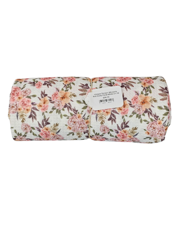 *Unique Design* Missonia Knit Dusty Floral White 2½ Yd