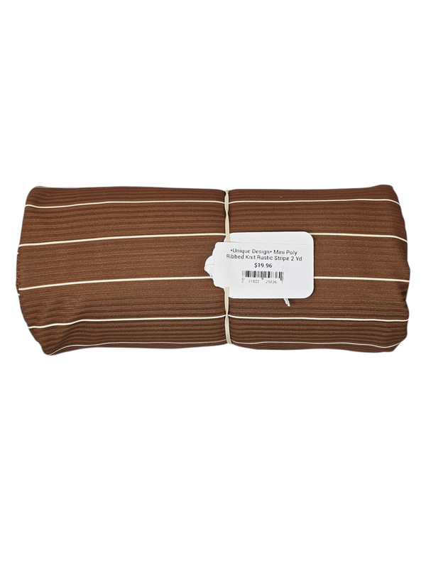 *Unique Design* Mini Poly Ribbed Knit Rustic Stripe 2 Yd