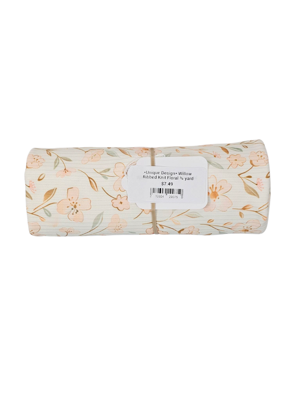*Unique Design* Willow Ribbed Knit Floral ¾ yard