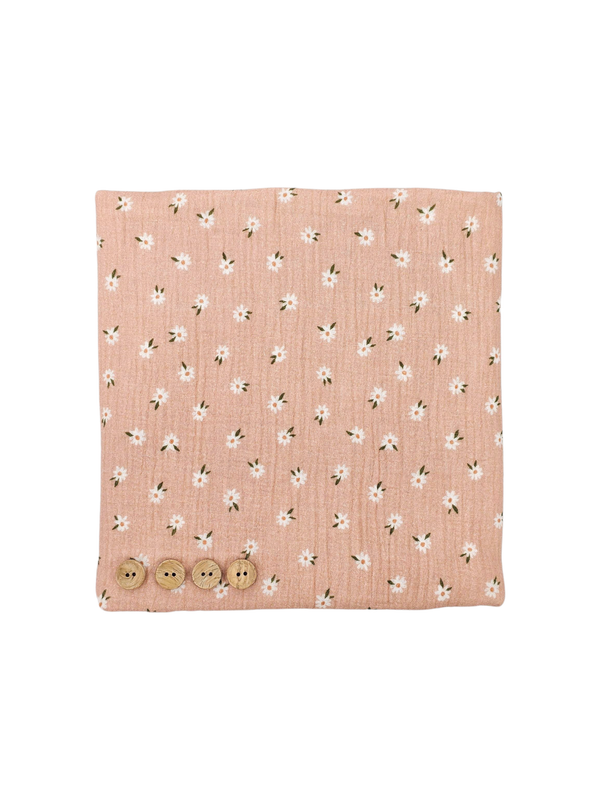 * Unique Design * Cotton Muslin Simple Daisy Dusty Rose