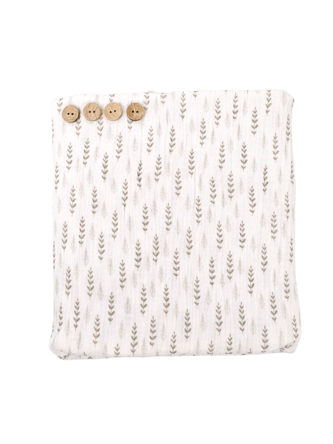 * Unique Design * Cotton Muslin Whispering Leaves Frosted Sage