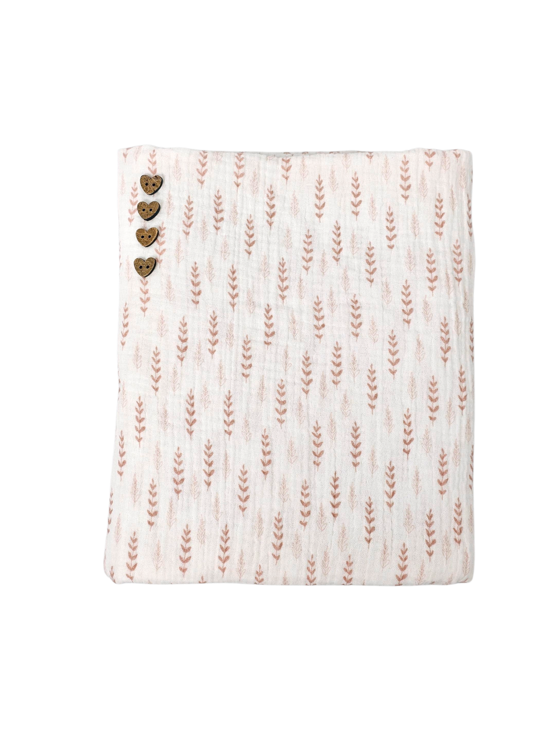 * Unique Design * Cotton Muslin Whispering Leaves Frosted Pink
