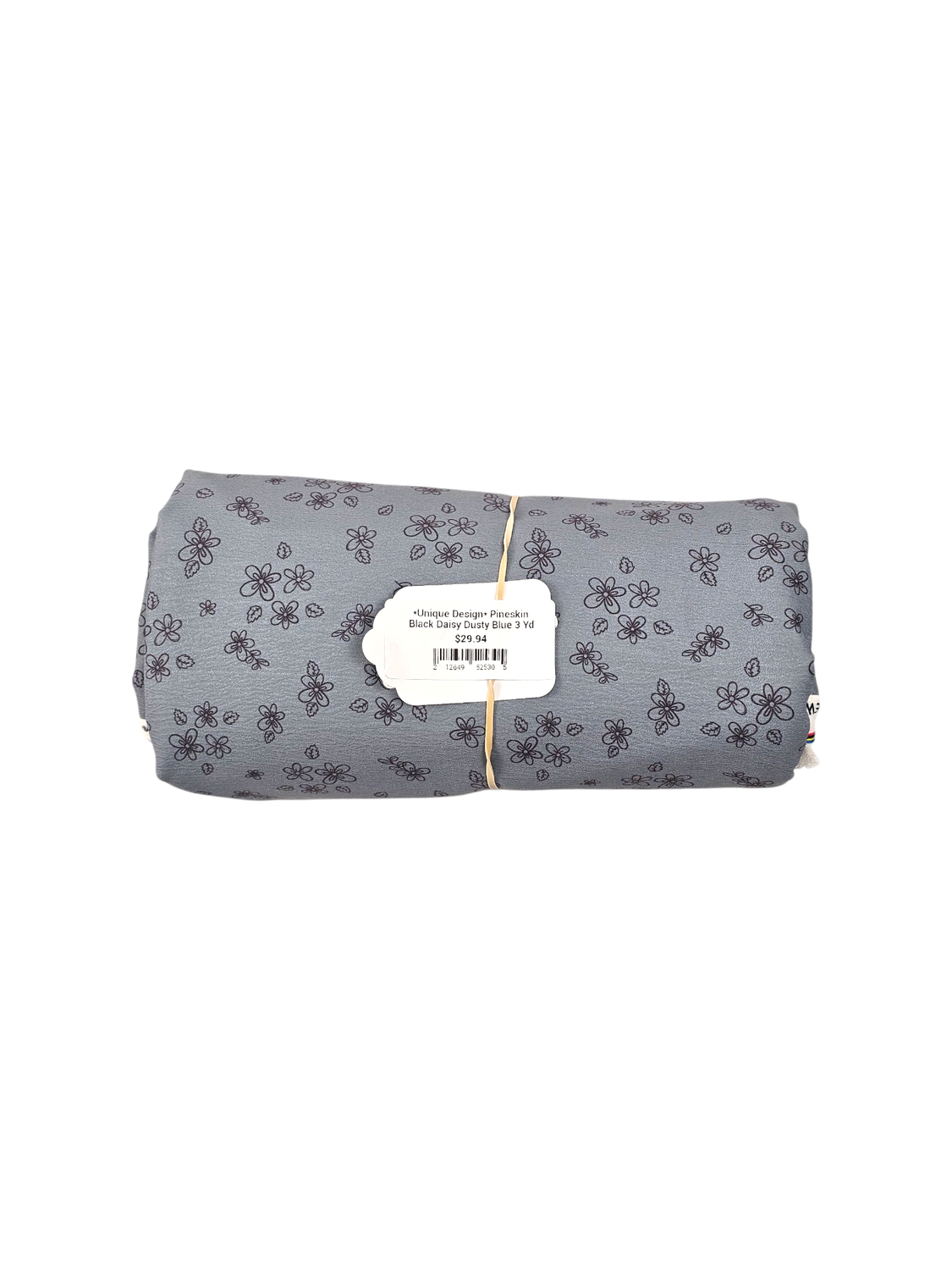 *Unique Design* Pineskin Black Daisy Dusty Blue 3 Yd