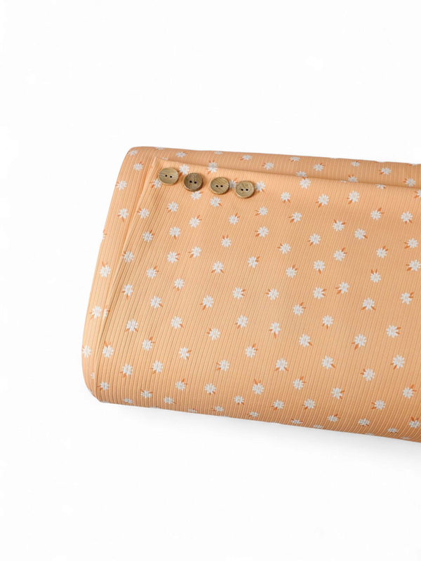 * Unique Design * Willow Ribbed Knit Simple Daisy Pastel Peach
