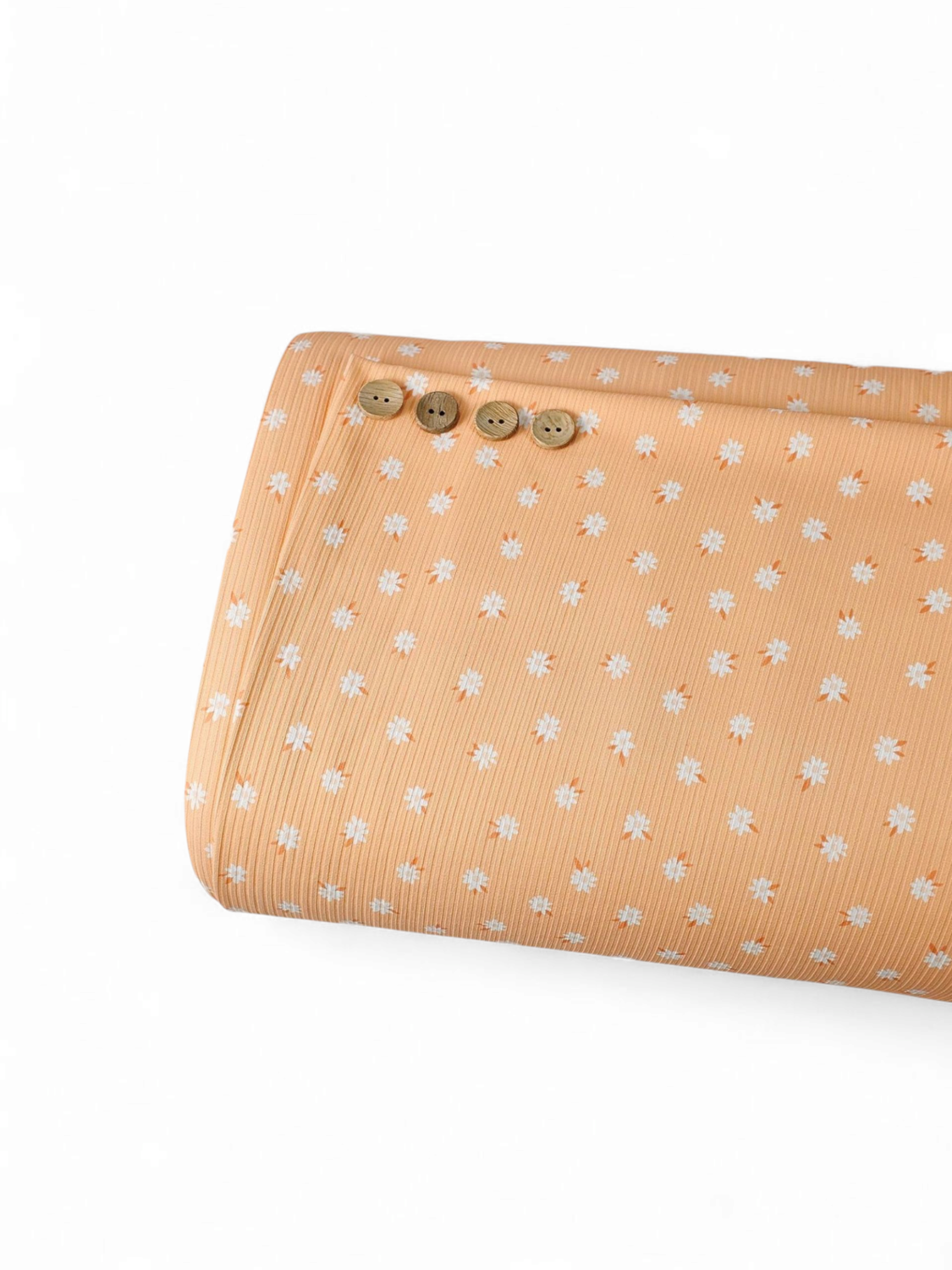 * Unique Design * Willow Ribbed Knit Simple Daisy Pastel Peach