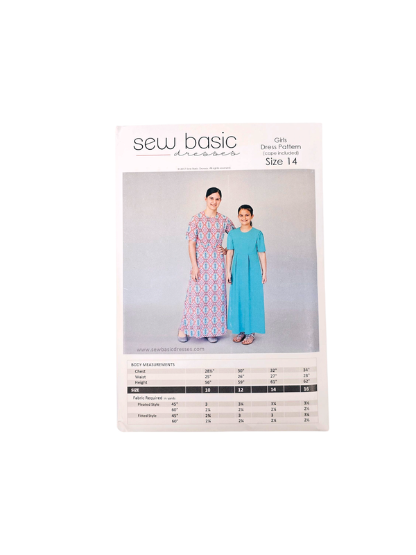 Girls Basic Dress Pattern Size 14