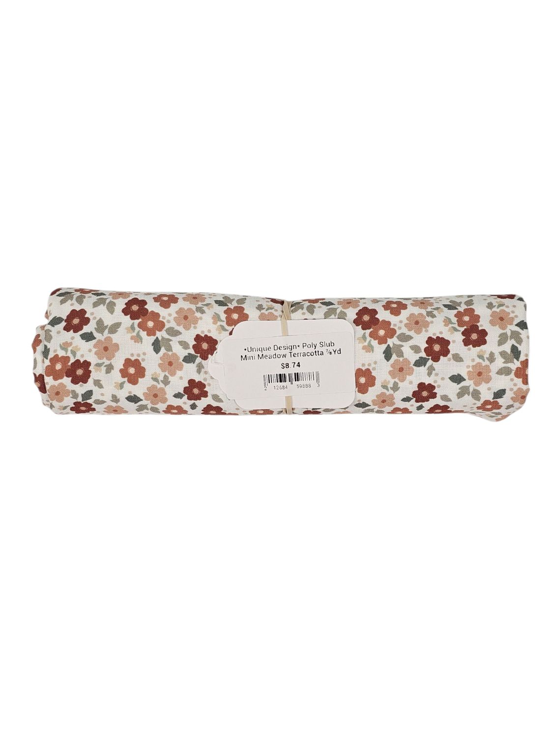 *Unique Design* Poly Slub Mini Meadow Terracotta ⅞Yd