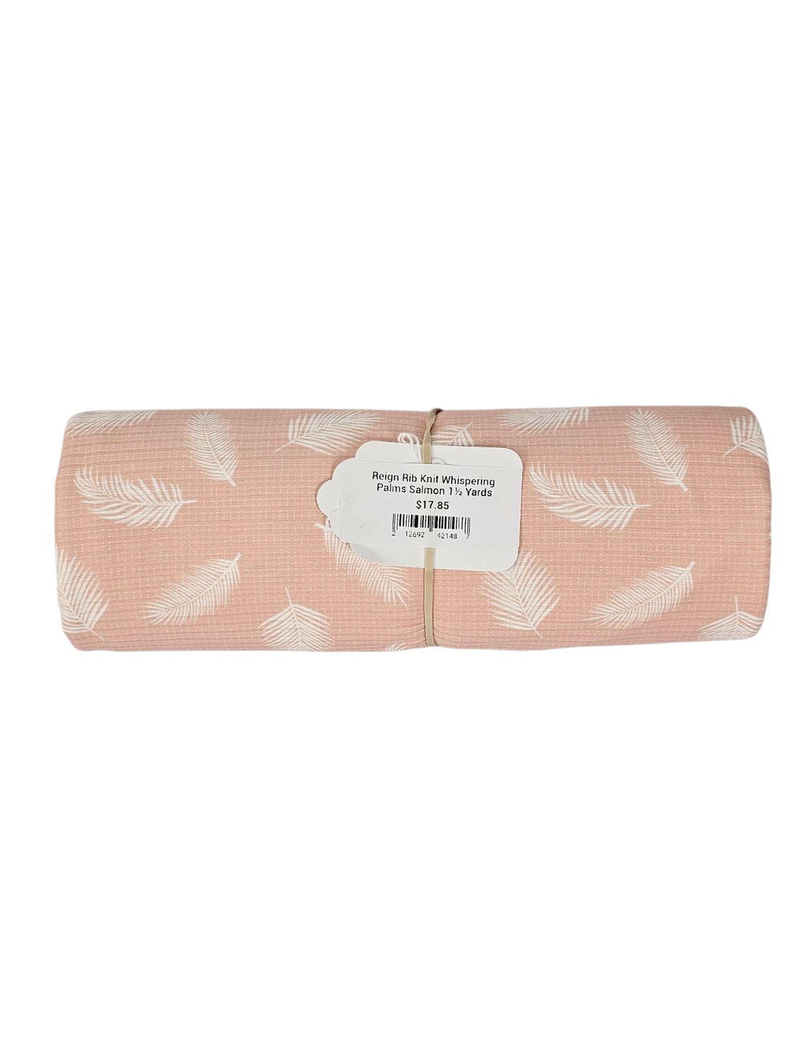 Reign Rib Knit Whispering Palms Salmon 1½ Yards