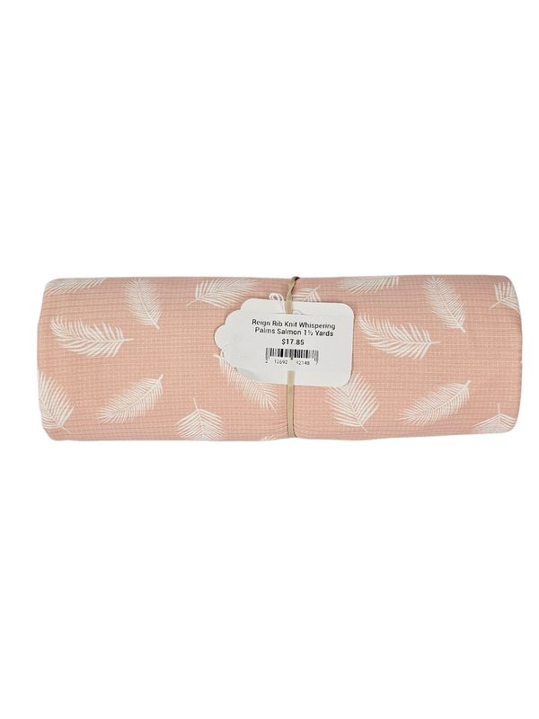 Reign Rib Knit Whispering Palms Salmon 1½ Yards
