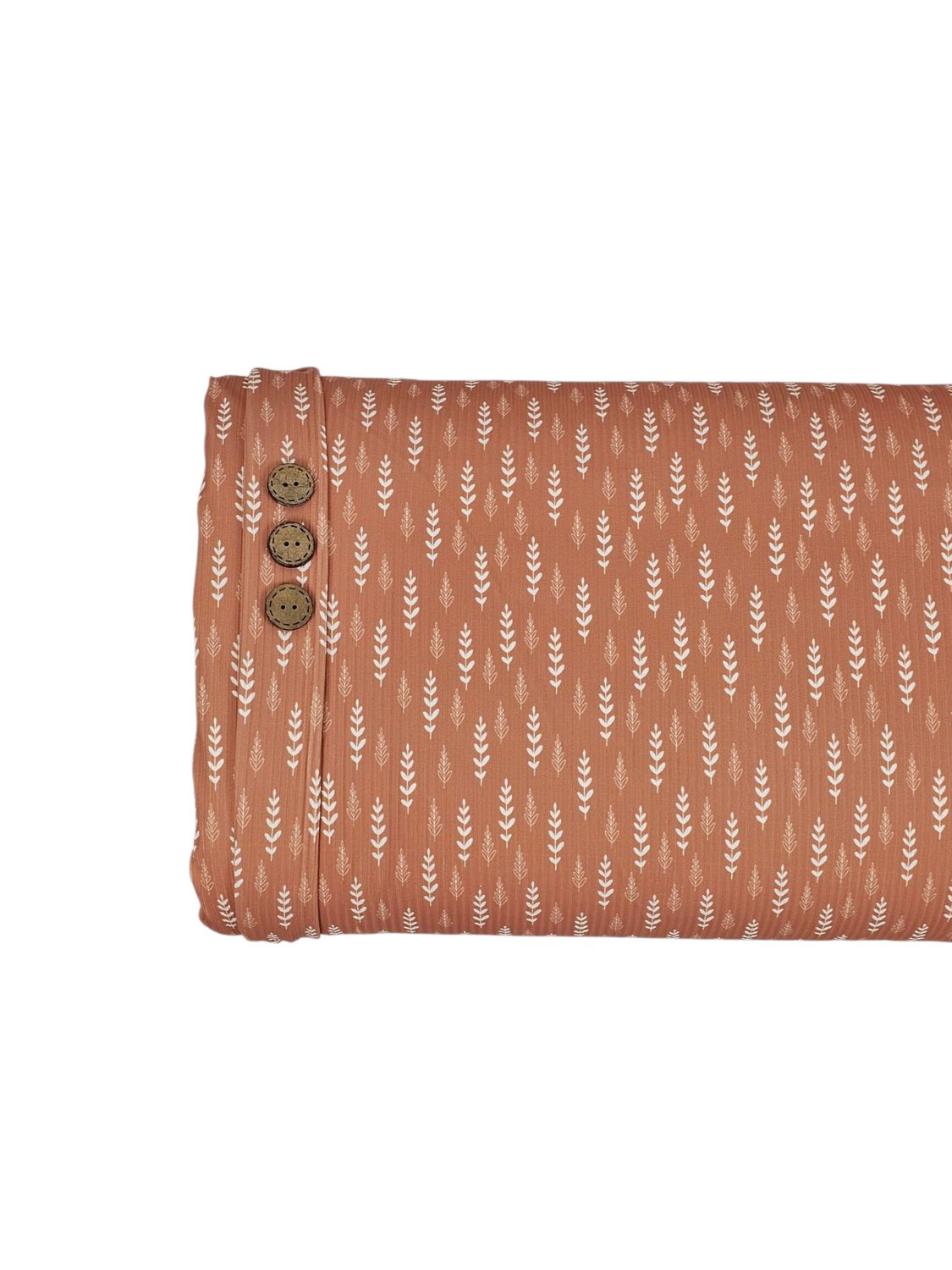 * Unique Design * Willow Ribbed Knit Whispering Leaves Terracotta