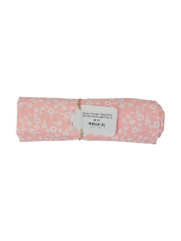 *Unique Design* Cloud Poly Delicate Floral Light Pink ⅞ yard