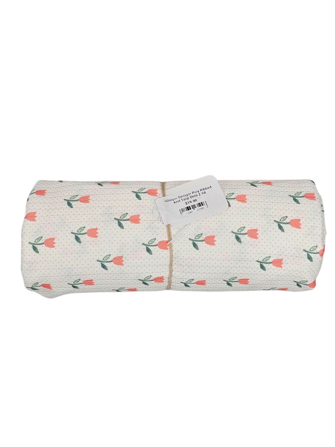*Unique Design* Poly Ribbed Knit Tulip Dots 2 Yd