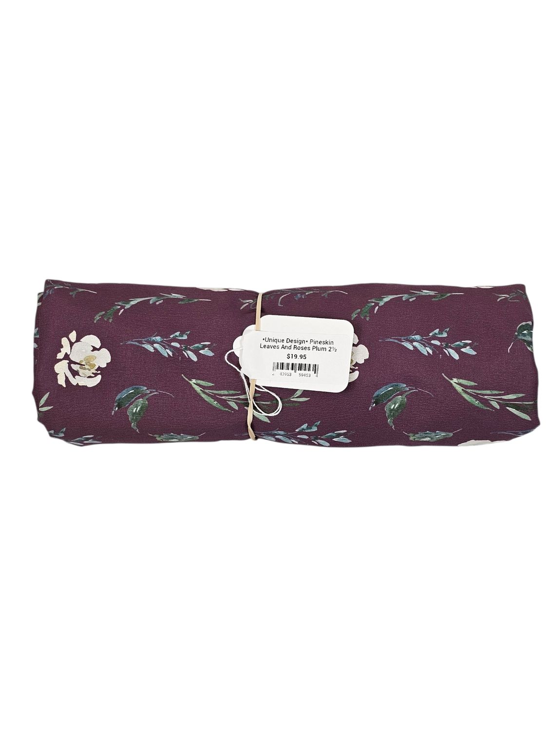 *Unique Design* Pineskin Leaves And Roses Plum 2½ Yd