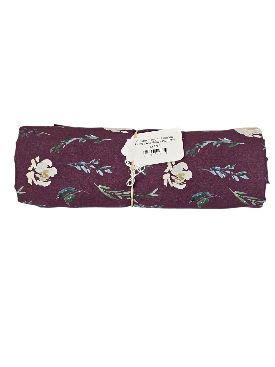 *Unique Design* Pineskin Leaves And Roses Plum 2⅜ Yd