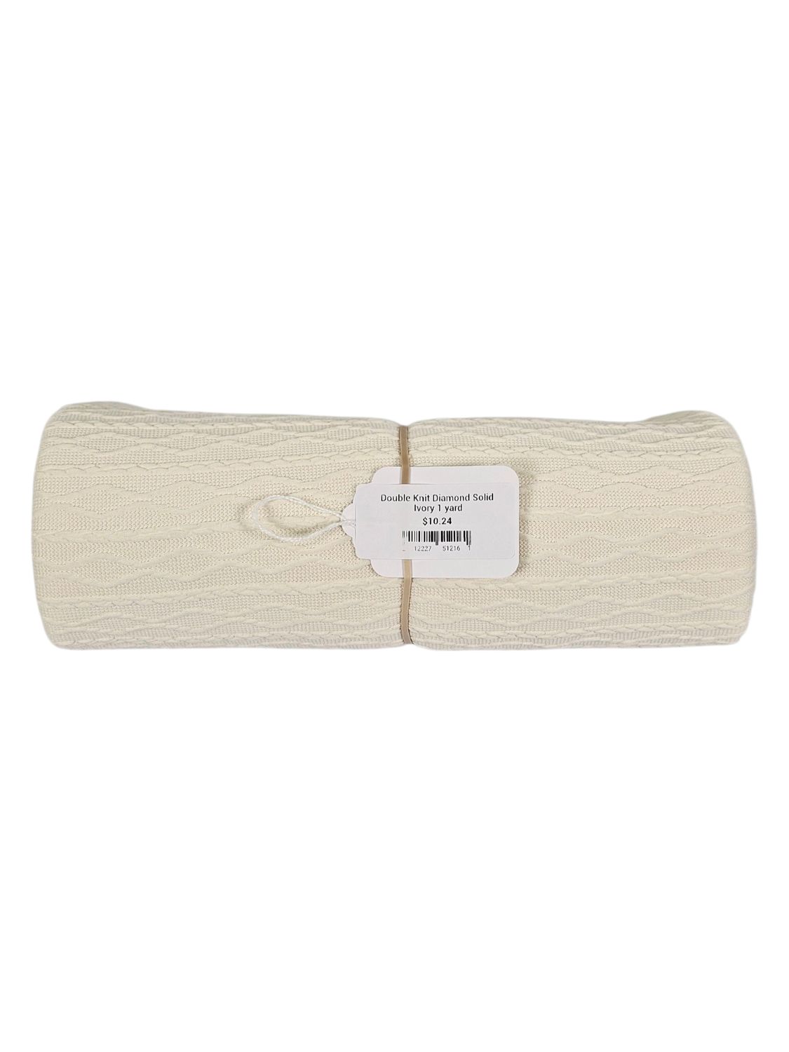 Double Knit Diamond Solid Ivory 1 yard